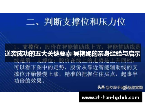 逆袭成功的五大关键要素 吴艳妮的亲身经验与启示