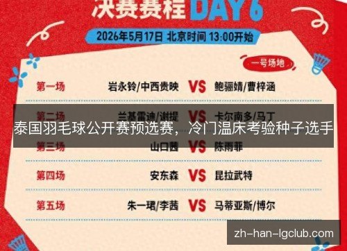 泰国羽毛球公开赛预选赛,冷门温床考验种子选手 泰国羽毛球公开赛预选赛,冷门温床考验种子选手